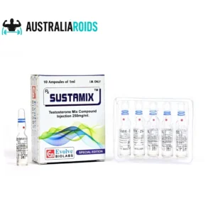 Sustamix 250mg testosterone mix injectable showing a blended testosterone ester formulation