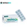 Androl Oxymetholone 50mg tablets box with green tablets in blister strip.