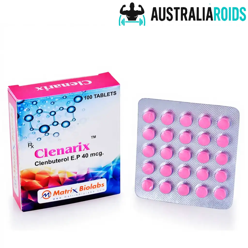 Clenarix Clenbuterol 40 mcg tablets by Matrix Biolabs with packaging and blister strip.