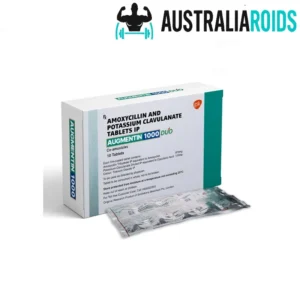 Box of Augmentin 1000 Duo tablets containing amoxicillin and potassium clavulanate, used for treating bacterial infections.