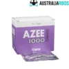 Azee 1000mg antibiotic tablets packaging, used for treating bacterial infections