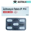 Azee 500mg antibiotic tablets packaging, used for treating bacterial infections
