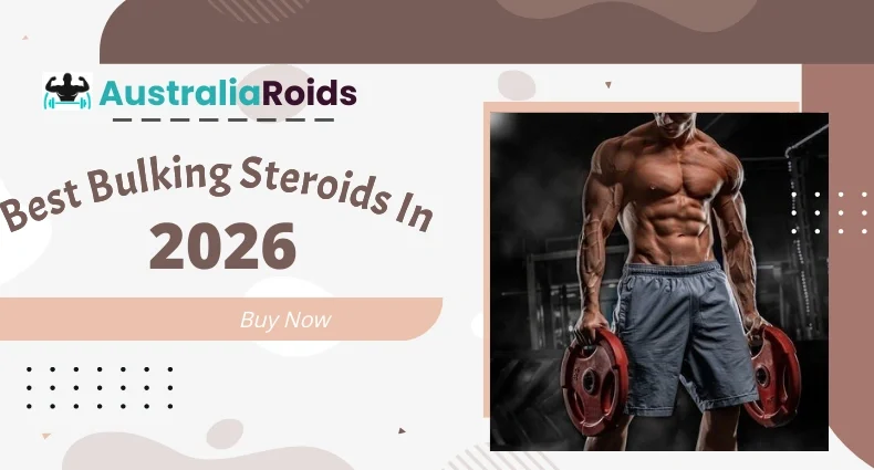 Best bulking steroids in 2026 concept image showing a muscular bodybuilder holding weight plates, representing muscle growth and strength training