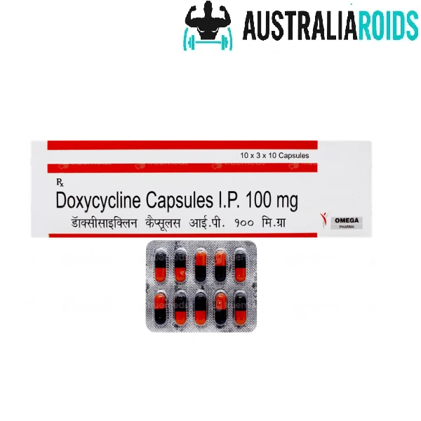 Omega Pharma Doxycycline 100 mg Capsules - 100 capsule pack for treating bacterial infections.