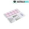 Close-up of Malegra Pro 100 mg tablets in blister strip