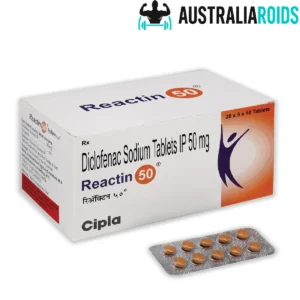 Reactin 50 mg diclofenac tablets pain relief medicine box