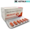 Sildalist 120mg tablet strip containing sildenafil 100mg and tadalafil 20mg for erectile dysfunction treatment