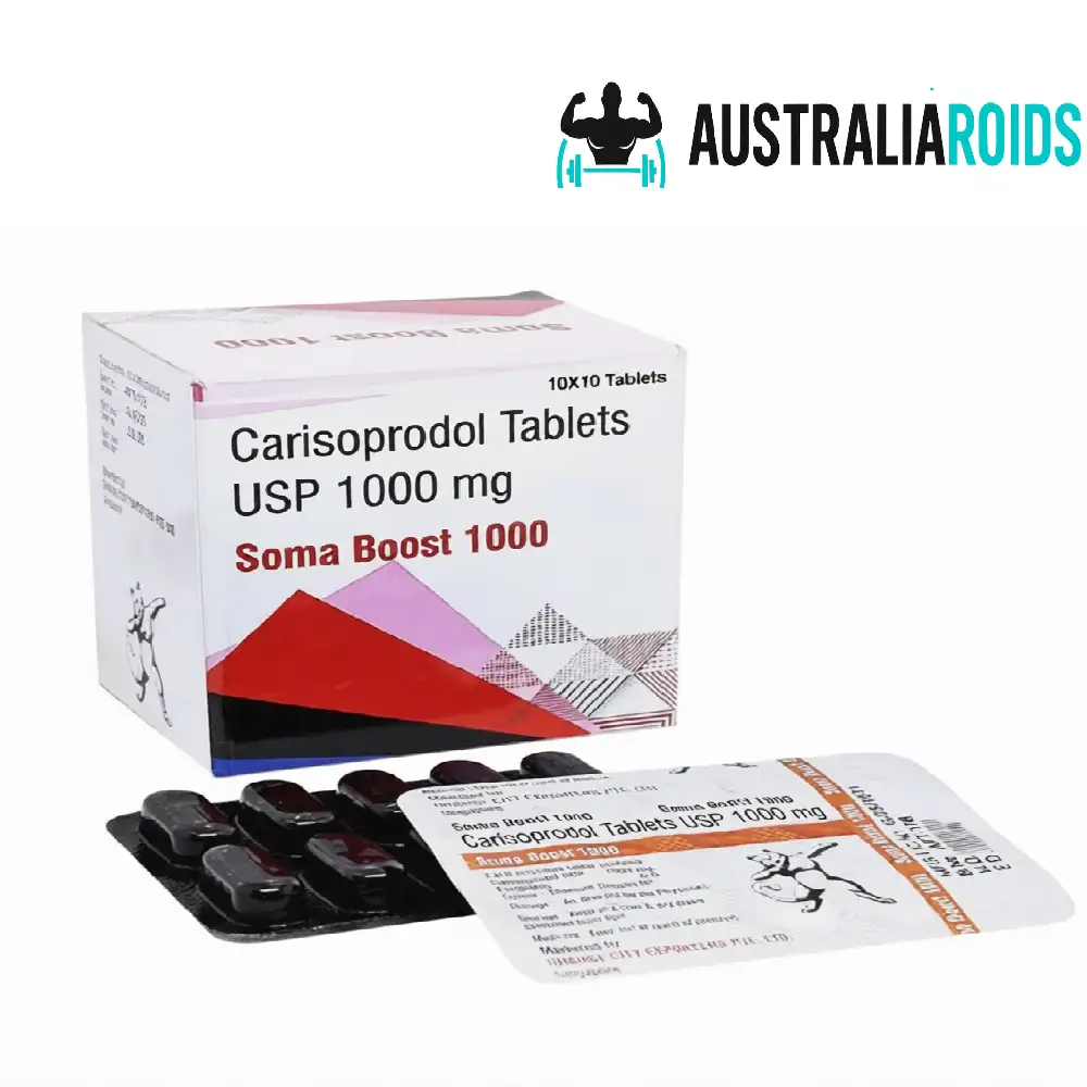Soma Boost 1000 mg Carisoprodol blister pack showing tablets