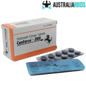 Cenforce 200 mg box with strip of tablets for erectile dysfunction treatment